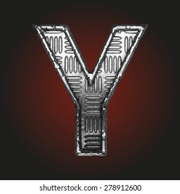 y vector metal letter
