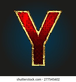 y vector red letter with gold