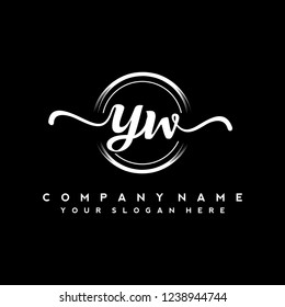 Y W Initial handwriting logo vector