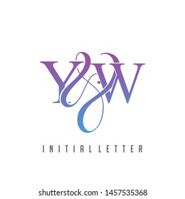 Y & W YW logo initial vector mark.