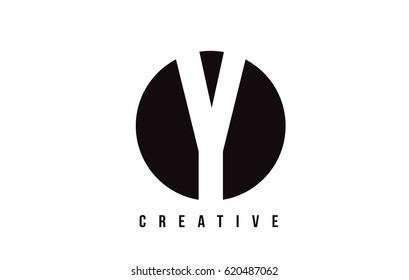 Y White Letter Logo Design with Circle Background Vector Illustration Template.