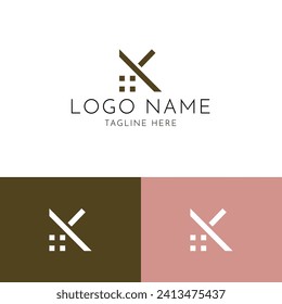 Y word Real Estate Logo. house logo design template. Luxury Logo, Construction Architecture Building Logo Design Template Element