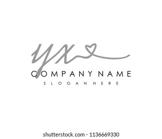 Y X Initial handwriting logo vector