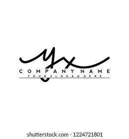 Y X Initial handwriting logo vector