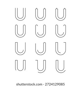 Y, X, W, V, U, S T alfabeto Word Variedade Design Vetor Design Cor sólida Preto e Branco
