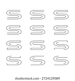 Y, X, W, V, U, S T alfabeto Word Variedade Design Vetor Design Cor sólida Preto e Branco