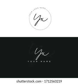 Y X YX Initial letter handwriting and signature logo.	
