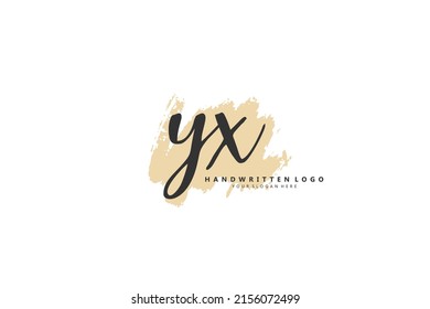 Y X YX logo, Initial lettering handwriting or handwritten for identity. Logo with signature and hand drawn style.