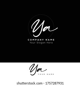  Y A YA Initial letter handwriting and signature logo.	
