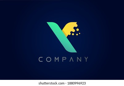 Y yellow green letter logo icon. Creative alphabet design for business and company