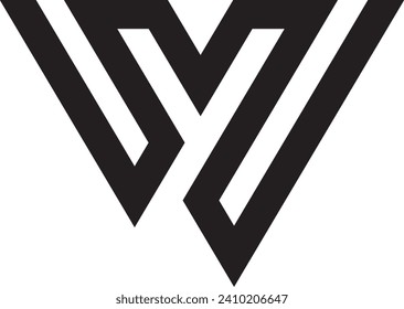 Y or YW letter modern logo design