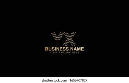 y YX yx Y initial Unique Minimal Style golden and black gold  colour logo vector design