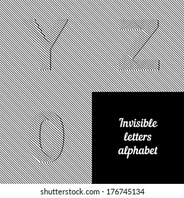Y, Z, 0 - Invisible letters alphabet - optical illusion