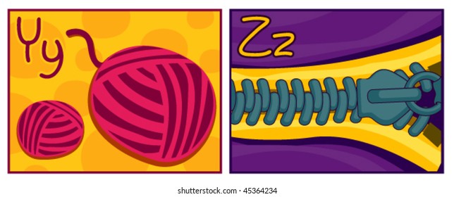 Y - Z Flash Card Design - Vector