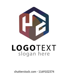 Y Z Initial letter hexagonal logo vector
