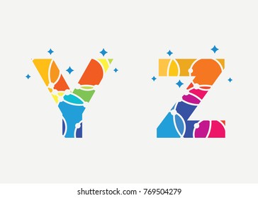 Y, Z Initial Logo Template Design Vector, Emblem, Design Concept, Creative Symbol, Icon