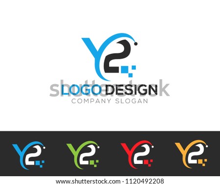 y 2 letter logo template vector illustration stock vector royalty