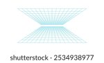 Y2k 3d grid vortex, cyberpunk geometric 3d wireframe element symbol, 90s retro trendy net pattern figure graphic, futuristic abstract grid structure object.