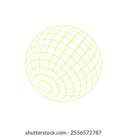 Y2k 3d mesh globe patch, y2k neon grid figure object, brutal art geometry net pattern form illustration, cyberpunk geometric mesh shape graphic, cyber tech abstract 3d wireframe element icon.