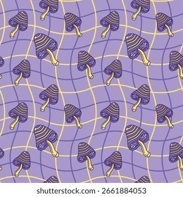 Y2K 90s Cogumelo sem costura padrão