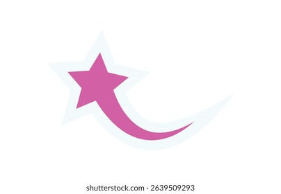 Y2K Abstract Comet star sticker. Retro icon with modern shape. Aesthetic design element, graphic concept, playful style. Perfect for decoration or trendy collection.
