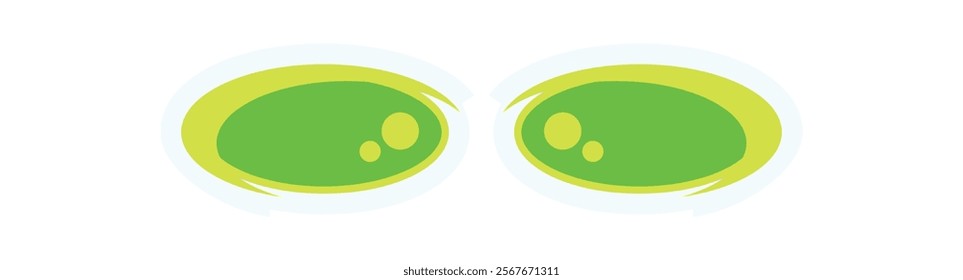 Y2K abstract eyes sticker. Playful eye symbol with a cool retro shape. Psychedelic element of modern design, trendy graphic, perfect for decoration and streetwear collection.
