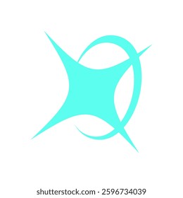 Y2K abstract Shape shape. Retro geometric icon with psychedelic star and comet. Modern visual element, bold aesthetic, ideal for trendy decoration or poster collection.