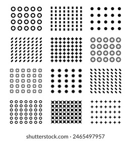 Y2k abstract shapes and figures. decorative elements for graphic design, trendy brutalist forms in 2000s aesthetics. Vector illustration.