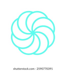 Y2K abstract swirl Shape. Modern psychedelic icon with geometric shape. Retro element, cool aesthetic, and trendy logo. Ideal for streetwear decoration or 90s nostalgia collection.