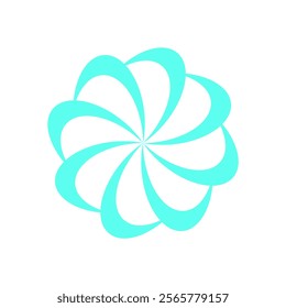 Y2K abstract swirl Shape. Retro spiral shape icon. Modern aesthetic element, cool symbol, trendy graphic for 90s nostalgia collection or decorative poster.