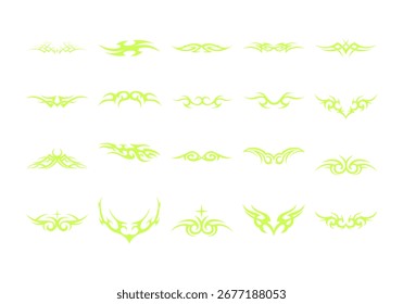 Conjunto de Elementos Tribais Abstratos Y2k