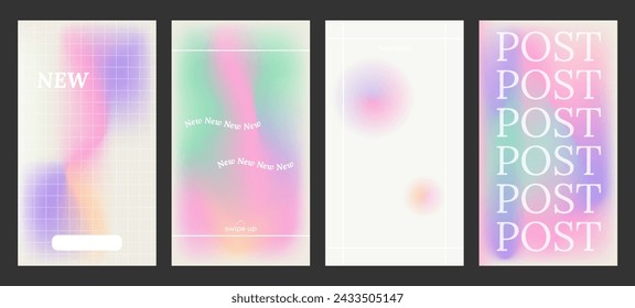 Y2k Aesthetic abstract gentle gradient background with blue, pink, purple, soft blurred pattern. Modern poster for social media stories, album covers, banners, templates for digital marketing.