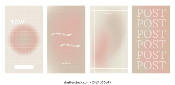 Y2k Aesthetic abstract nude gradient background with beige, pink, pastel, soft blurred pattern. Poster for social media stories, album covers, banners, templates for digital marketing.
