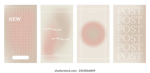Y2k Aesthetic abstract nude gradient background with beige, pink, pastel, soft blurred pattern. Poster for social media stories, album covers, banners, templates for digital marketing.
