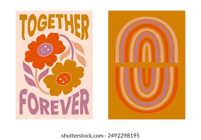 Y2K Aesthetic Background Design Set trendy collection of abstract shapes, groovy vector art, vintage illustrations, and modern portrait.