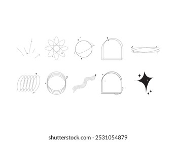 Conjunto de Elementos de Ilustração Estética Y2k