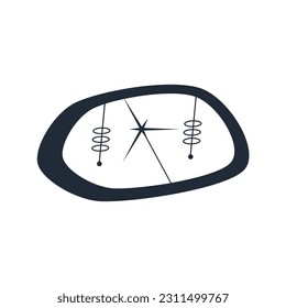 Y2k Forma estética de medio siglo. Resumen gráfico moderno y2k de mitad de siglo. Ilustración del vector Doodle. Vector de elemento estético