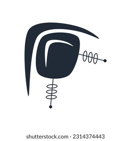 Y2k Aesthetic Mid Centure Shape. Abstract Mid Centure modern graphic y2k. Doodle Vector Illustration. Aesthetic element vector