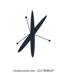 Y2k Aesthetic Mid Centure Shape. Abstract Mid Centure modern graphic y2k. Doodle Vector Illustration. Aesthetic element vector