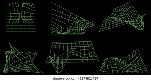 Y2k aesthetic.Shape set y2k style for banner. Shape set y2k style for decoaration.Shape set y2k style for poster. Trendy geometric forms.Simple shapes.Trendy 90s.