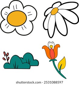 Y2K Art Illustration Retro Vintage Sticker Set Collection Cartoon Vector 