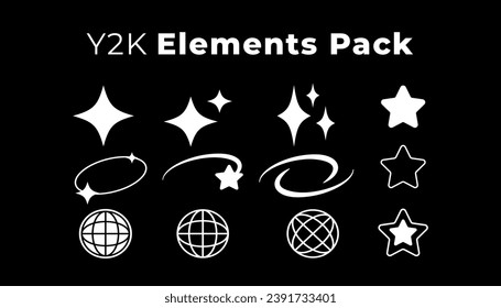 Y2K asset Element Pack. as a complementary material in the use of poster designs, clothing, other decorations.