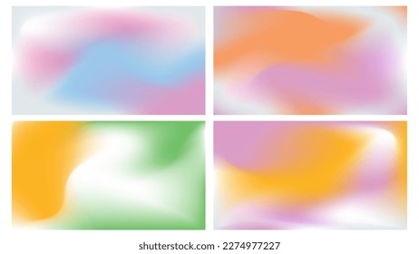 Y2k aura gradient background holographic set  Pearlescent holographic aurora pattern backdrop  90s blur colorful gradation ombre wallpaper illustration for presentation collection 