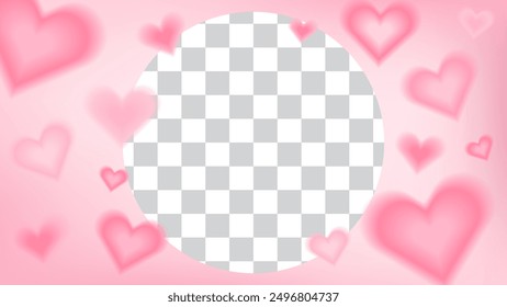 Y2k aura heart frame bg. Cute pink love gradient pattern background for fashion presentation event. Aesthetic romantic card concept in 90s style. Pastel girl dreamy layout for advertising cover