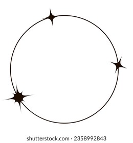 Círculo de línea de avatares Y2k con estrella. Modernos elementos estéticos minimalistas. Ilustración del vector