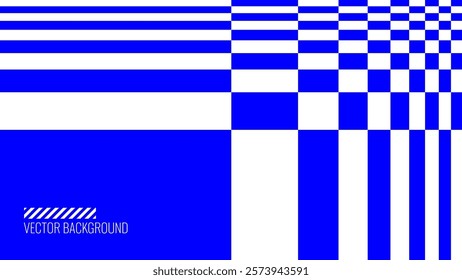 Y2K Blue and White Distorted Chess Board. Weird Checkered Pixels Glitch Effect Abstract Background. Vector Illustration.