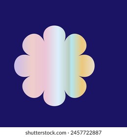 Gradiente de desenfoque Y2k, flor de los años 2000 con holograma, forma futurista de Vector. Abstractas figura estética retro.