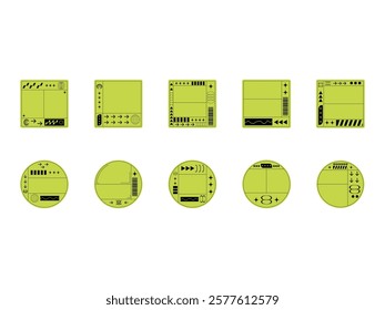 Y2K Brutalist Sticker Element Set