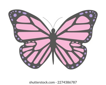 y2k butterfly, 1990s 2000s nostalgia, glamorous vector illustration