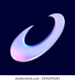 Y2K chrome 3D objects. Trendy metal elements. Silver glossy abstract shape. 3D render vector illustration.